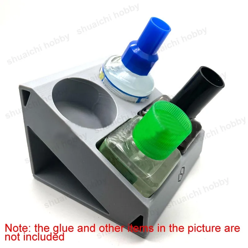 Base de garrafa de cola impressa 3d, redonda/quadrada, suporte de armazenamento de água cola, ferramentas de montagem diy para modelo de carro tanque de aeronave, 1 peça