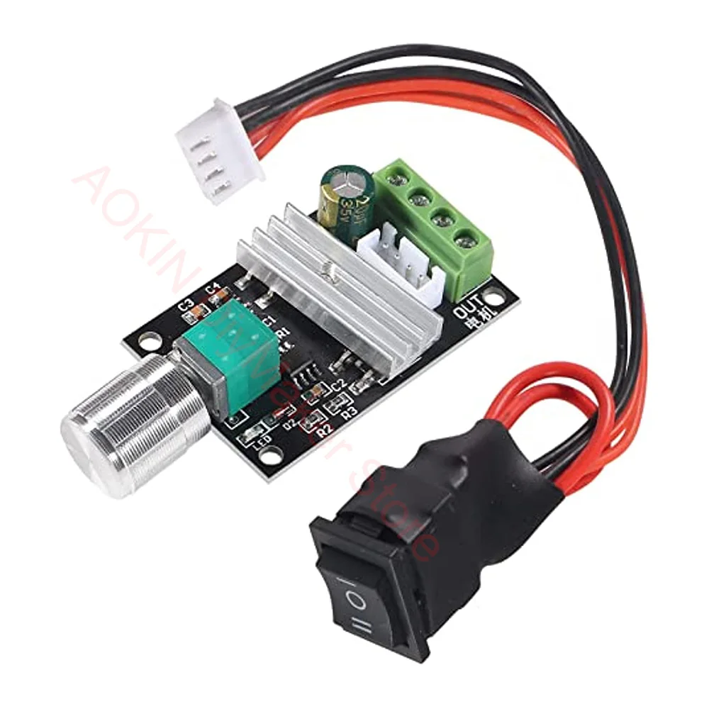 6V 12V 24V 28V 3A 80W DC Motor Speed Controller PWM Speed Adjustable Reversible Switch DC Motor Driver Reversing