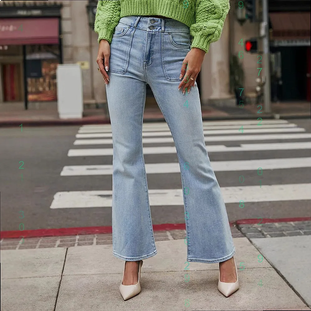 Women's Stretchy Wide Leg Jeans, Fashion Casual Slim Fit Denim Pants, Spring Summer Trendy Trousers