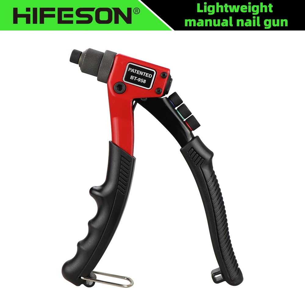 HIFESON-طقم أدوات مسدس برشام يدوي بيد واحدة ، مضرب جوز ، أداة إعداد برشام لإصلاح المنزل ، DIY ، ، 8 في ، DIY