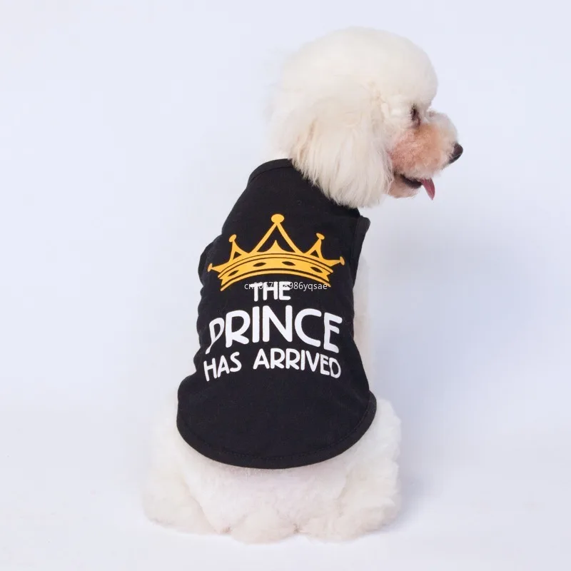 Summer Cotton Cat T Shirt Vest for Small Cats Gotas Princess Print Pet Dog Clothes Shirts Mascotas Clothing Puppy Clothes 골든리트리버 - Image 2