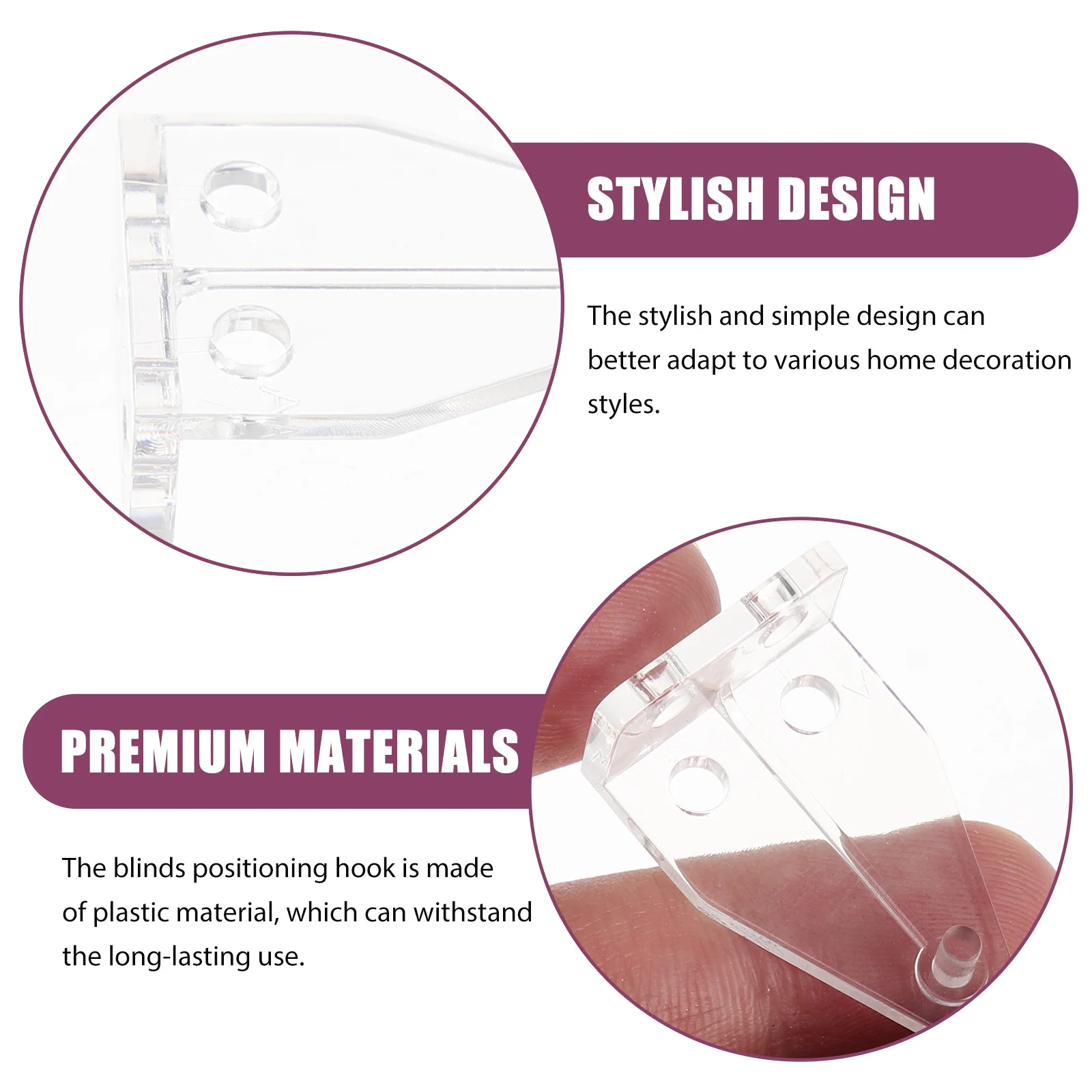 

20pcs Blinds Positioning Hook Plastic Roller Blind Clips For Roman Roller Vertical Shutters Fixing Curtain Accessories