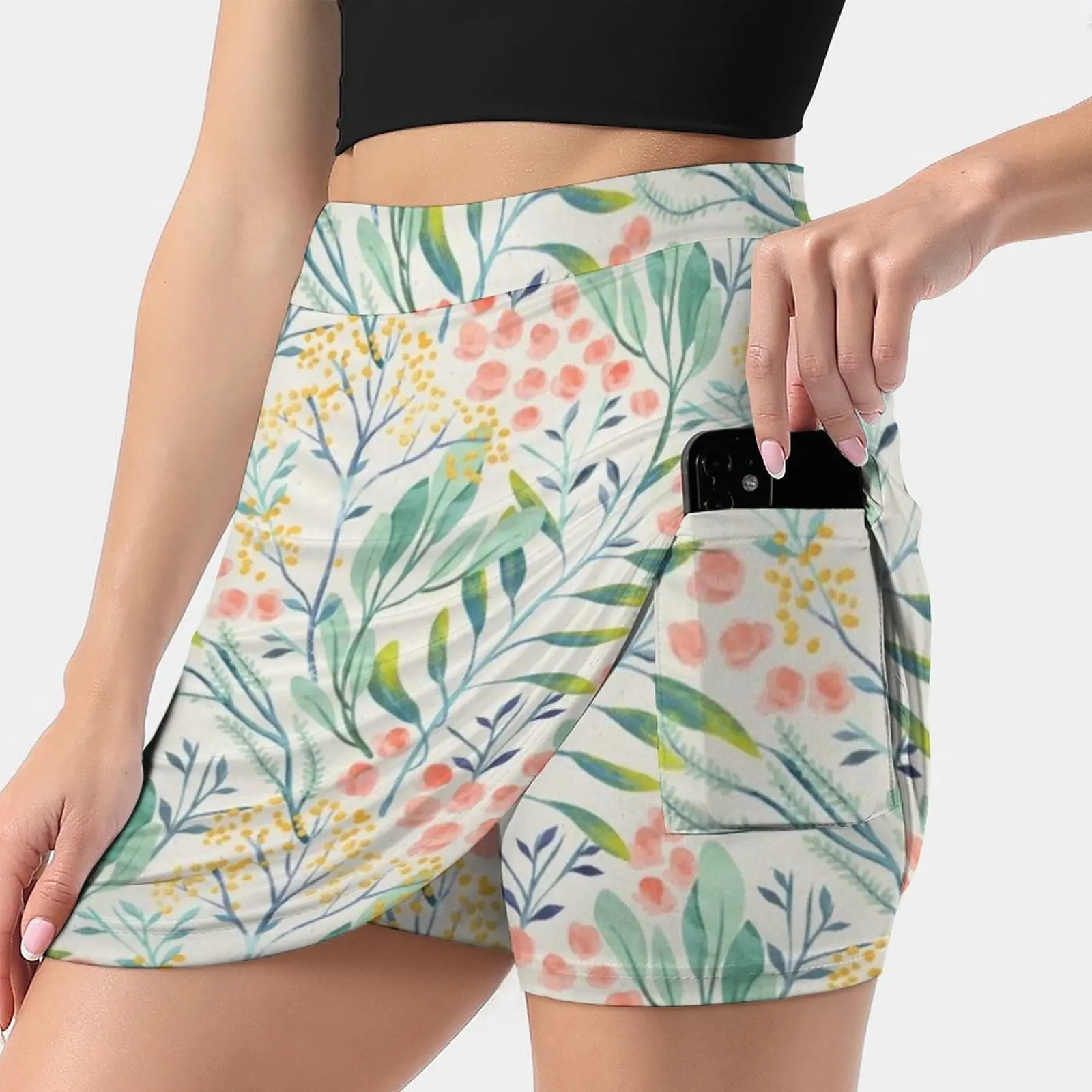 Botanical Garden Skirts Woman Fashion 2022 Pant Skirt Mini Skirts Office Short Skirt Floral Botanical Flowers Plant Garden