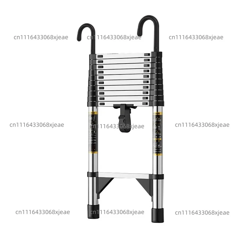 Household Folding Lifting Hook Pedal Single Ladder Indoor And Outdoor Aluminum Alloy Ladder Portable Telescopic