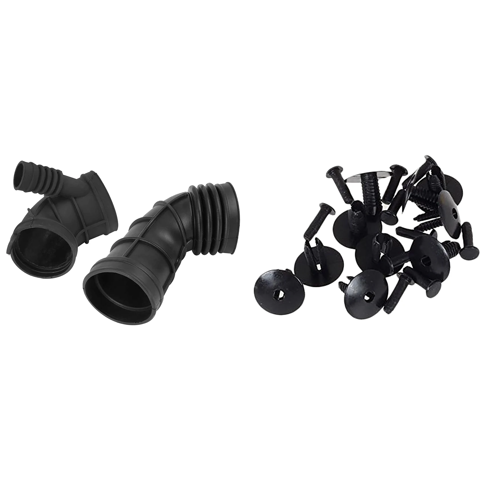 50Pcs Fender Lined and Fasteners Rivet Snaps for BMW ford PEUGEOT with 2Pcs Car Air Intake Pipe Hose for-BMW E46 320I