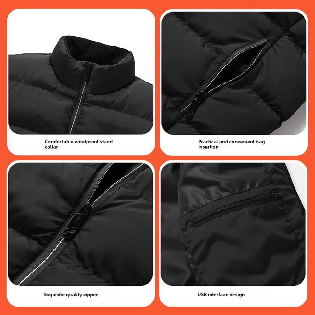 9 Heated Vest Zones Electric Heated Jackets Men Women Sportswear Heated Coat Graphene Heat Coat USB Heating Jacket For Camping