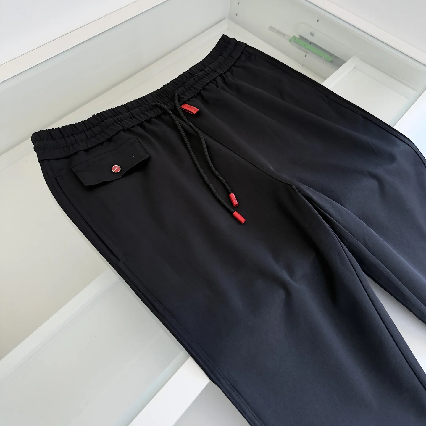 

Kiton Italian Classic Elastic Waist Drawstring Straight Casual Pants