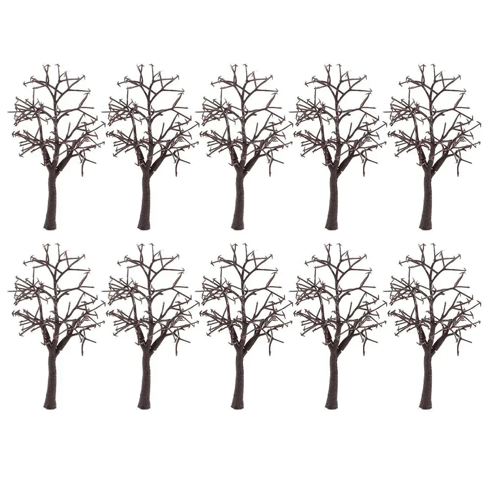 10pcs 12cm Scenery Landscape Model Bare Tree Trunk Simulation Plant Decoration Train Track Building Trees Park Layout Scene Toy