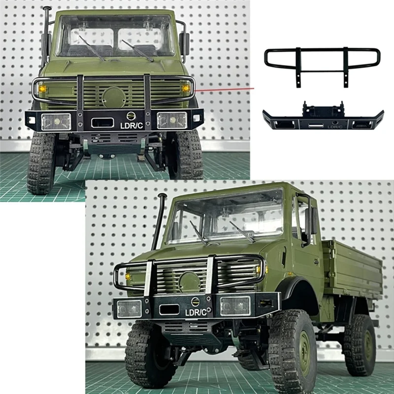 LD-P06 Metal Front and Rear Bumper for LDRC LD-P06 LD P06 Unimog 1/12 RC Truck Car Upgrades Parts Accessories,Black