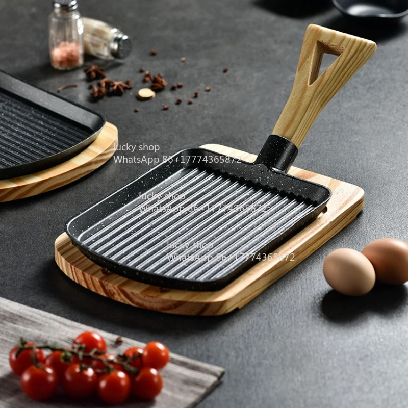 

Антипригарная сковорода для коммерческого использования, для жарки стейков, с защитой от ожогов