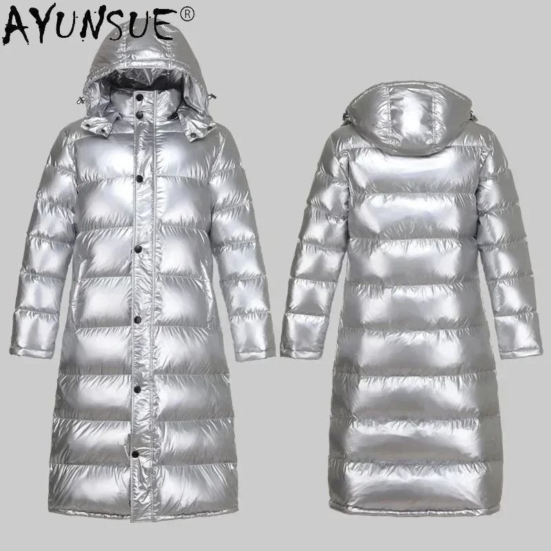 AYUNSUE Parka Winter Jacket Men Clothing Hooded Clothes Glossy Men's Down Jackets -30 Thick Coat Male Hommes Veste LXR956