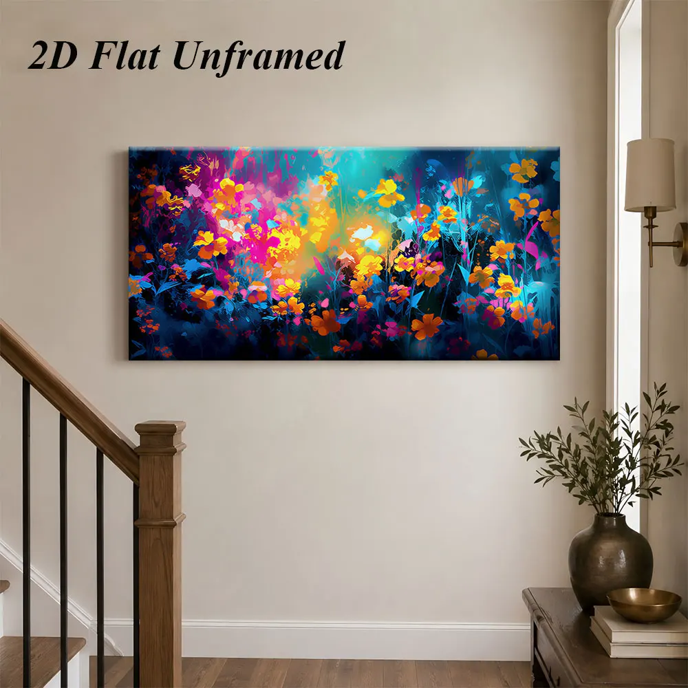 (1PC Unframe)1 piece of dazzling flower frameless decorative painting, modern abstract art painting, living room bedroom entranc