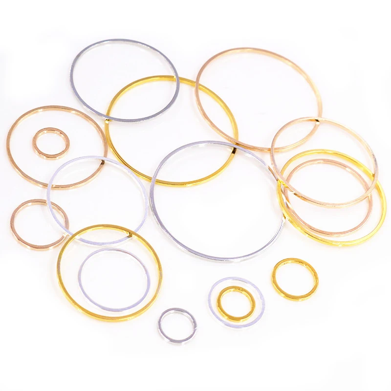 8-40mm Brass Closed Ring Earring Wires Hoops Pendant Connectors Rings For DIY Jewelry Making Supplies Accessories