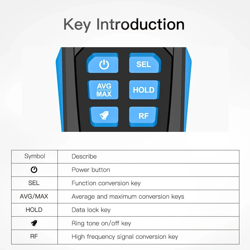 MESTEK 30Mhz~8GHz High Frequency Electromagnetic Field Radiation Detector Radiometer Tester EMF Meter Radio Frequency Warn Meter