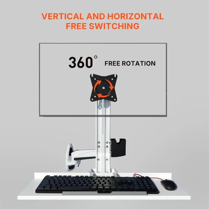 Best Seller DC104W Industrial Wall-mounted Hovering Monitor Arm Bracket With Keyboard Rest For Machine Tool Equipment Display Mo
