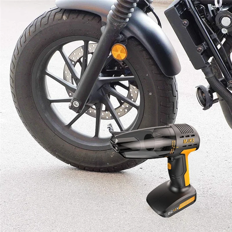 A005-مكنسة كهربائية يدوية لاسلكية وضاغط هواء مع ضوء SOS ومجموعة ملحقات واسعة النطاق - تضخيم إطارات السيارات #2