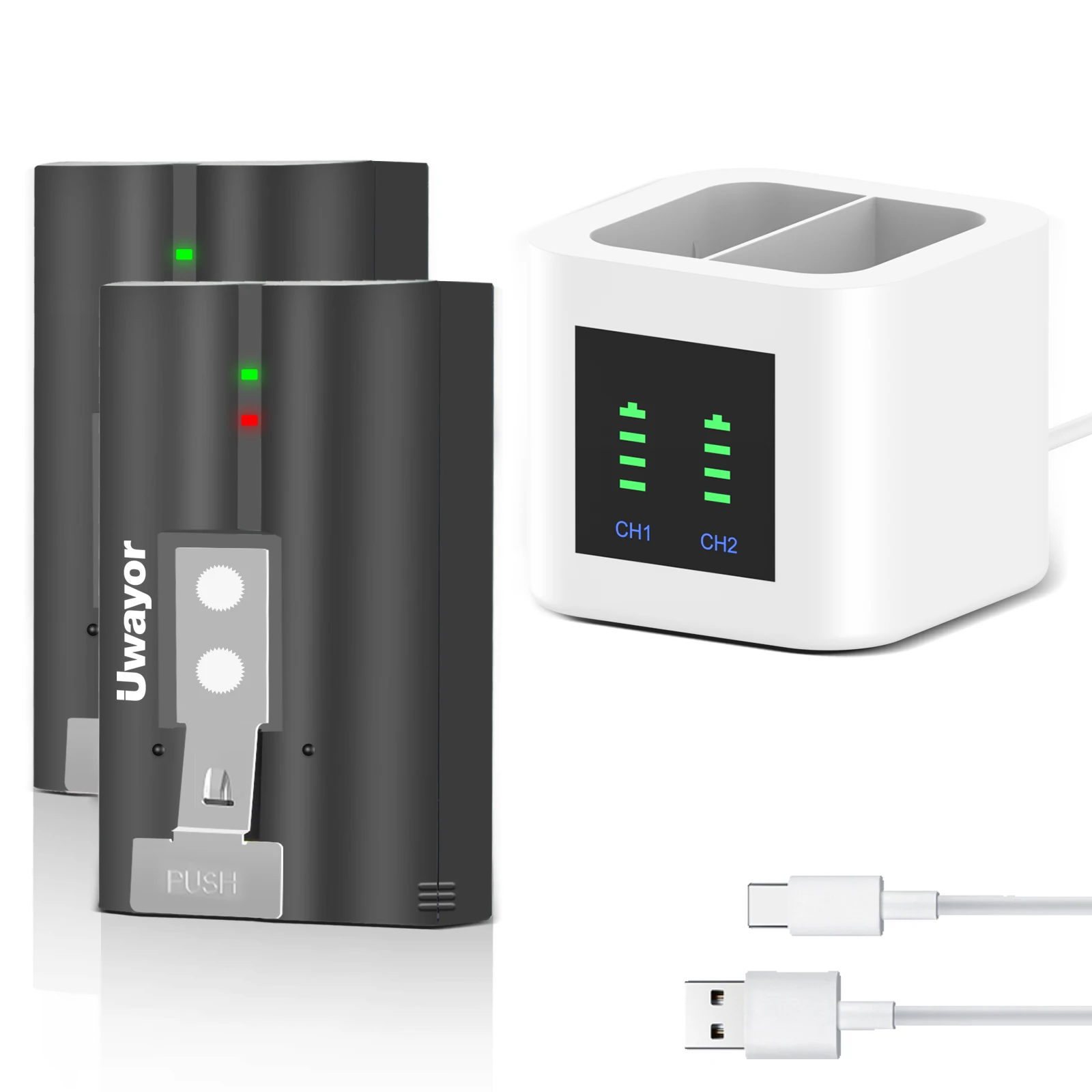 

6040mAh Battery with Charger Station for Ring Video Doorbell 2/3/3 Plus/4 Camera, Stick Up Cam(2nd & 3rd Gen), Spotlight Cam