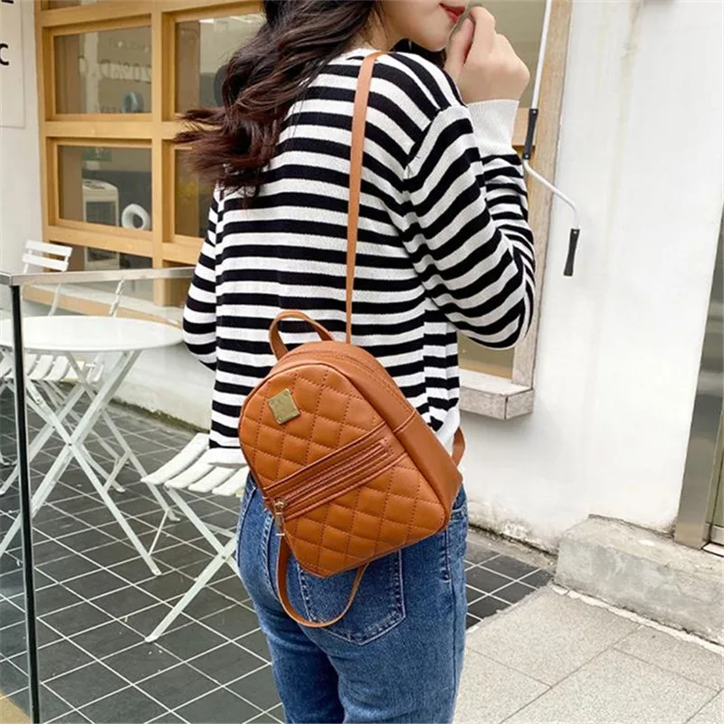 Rucksack für Frauen PU Leder Multifunktions Umhängetasche Damen Telefon Beutel Pack Luxus Marke Schulter Tasche Messenger Taschen – Detail 10