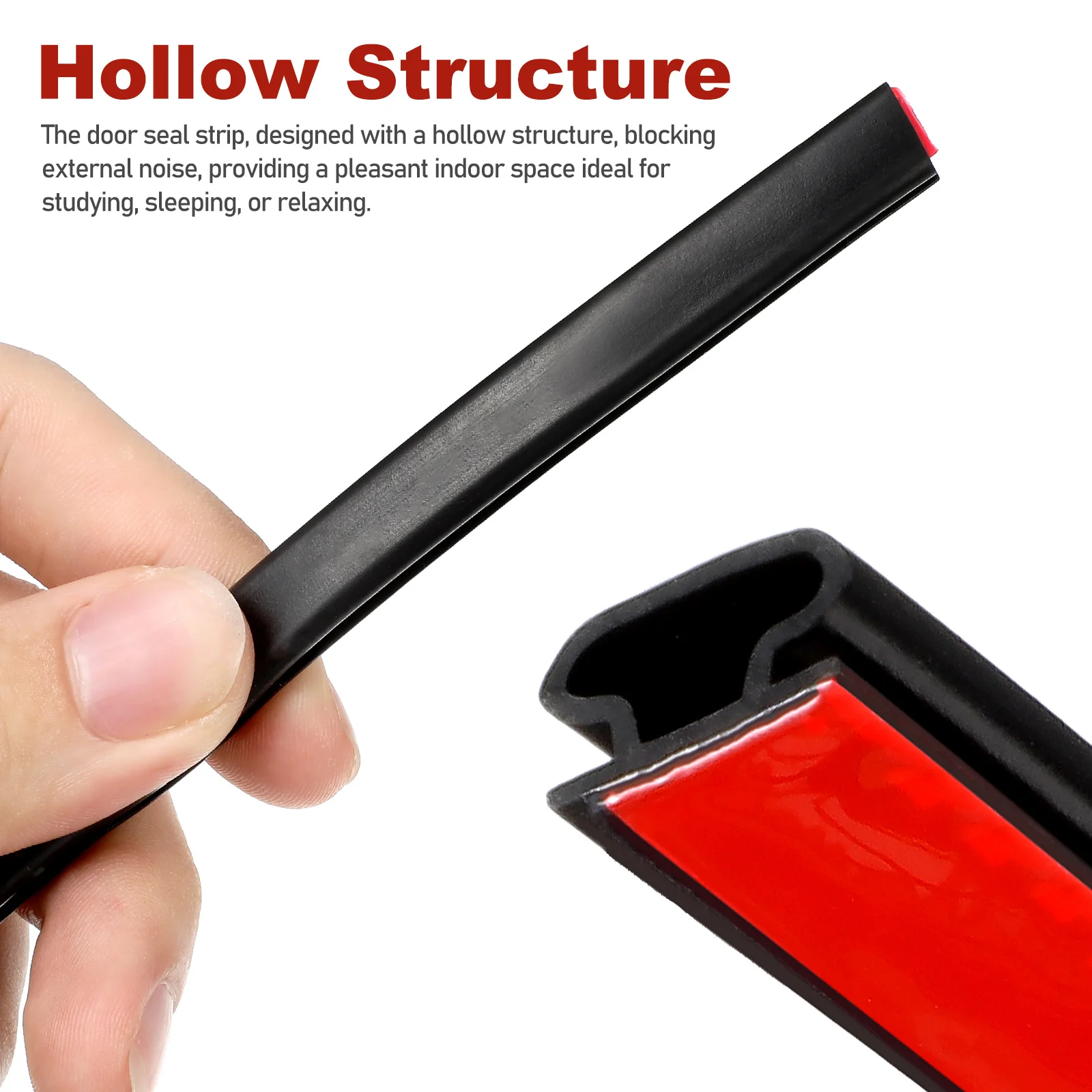 

TPE Soundproof Self-Adhesive Strips Thick Weatherproof Door Seal Black Sealing Doors Windows Versatile Compatibility Noise