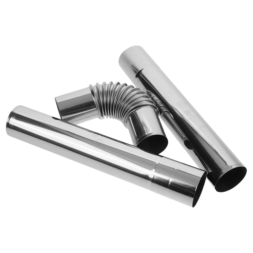 

Stainless Steel Chimney Pipe Exhaust Flue Tube Extension for Wood Stoves Fireplaces Lightweight Durable Portable Vent
