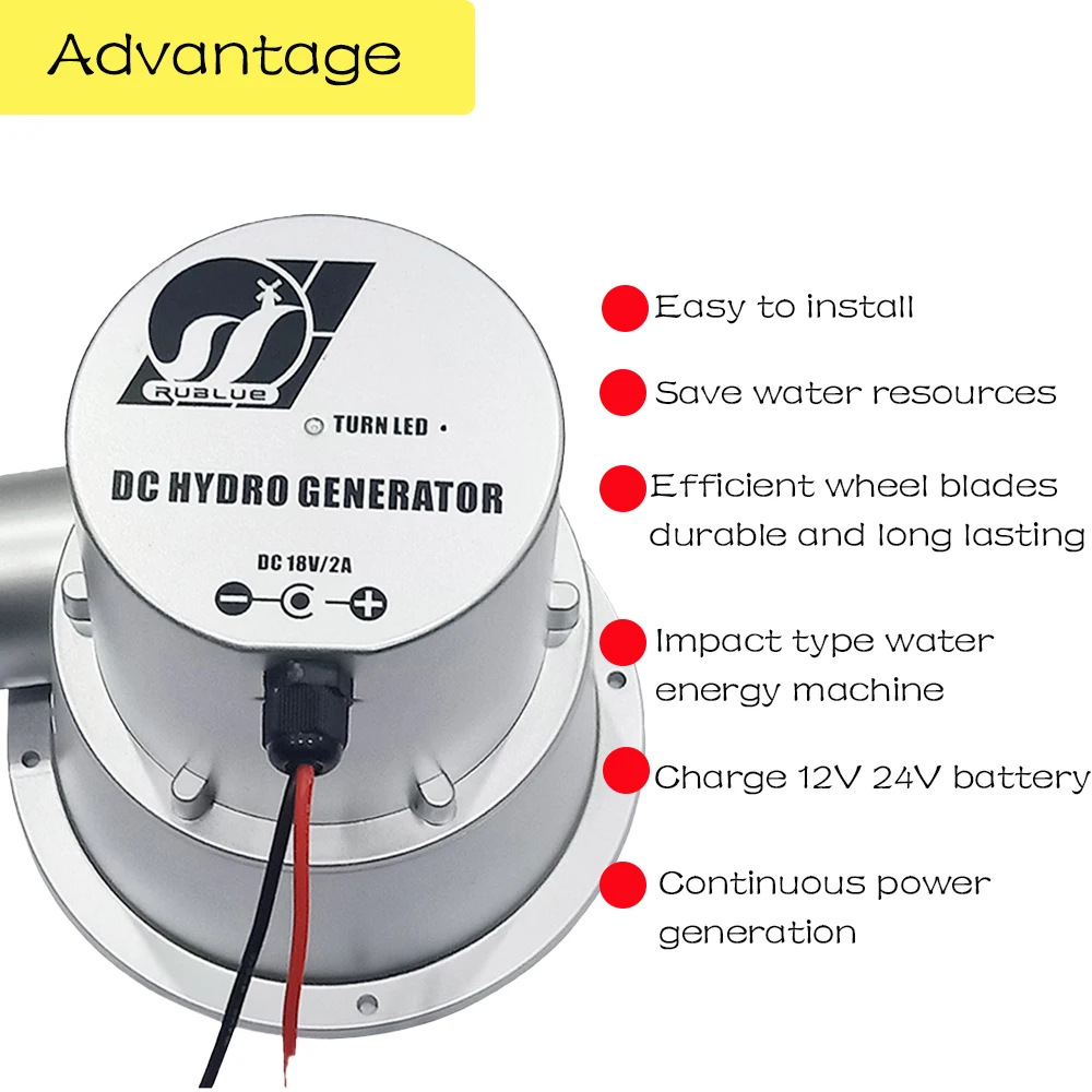 Hydraulic Generator 500W 1000W 18V Water Turbine Outdoor Household Small Hydroelectric Generator DC Permanent Magnet Brushless