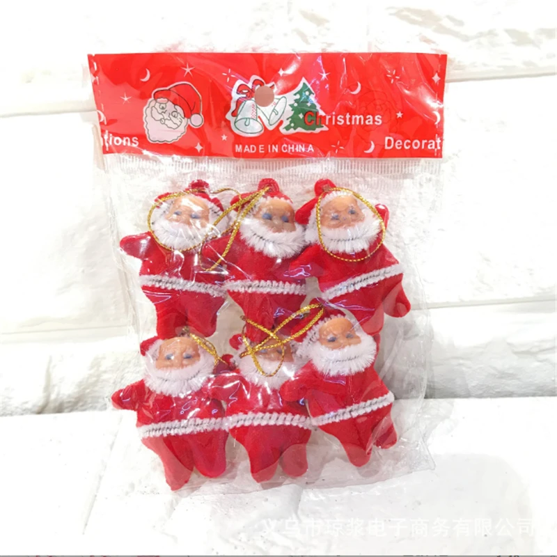 10Bags/Lot New Creative Cloth Santa Claus Snowman Bell Doll Charm Connectors for DIY Ornament Xmas Tree Decoration Gifts Jewelry