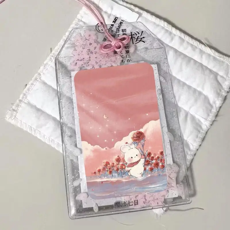 1Pcs Cherry Blossom Acrylic Photocard Holder For Kpop Card Collection Daily Use
