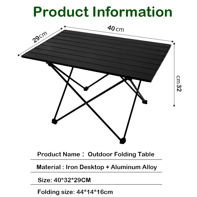 Table de camping pliante portable ultralégère, table de camping en plein air, randonnée quehiking, pique-nique, barbecue, pêche, bureau en aluminium