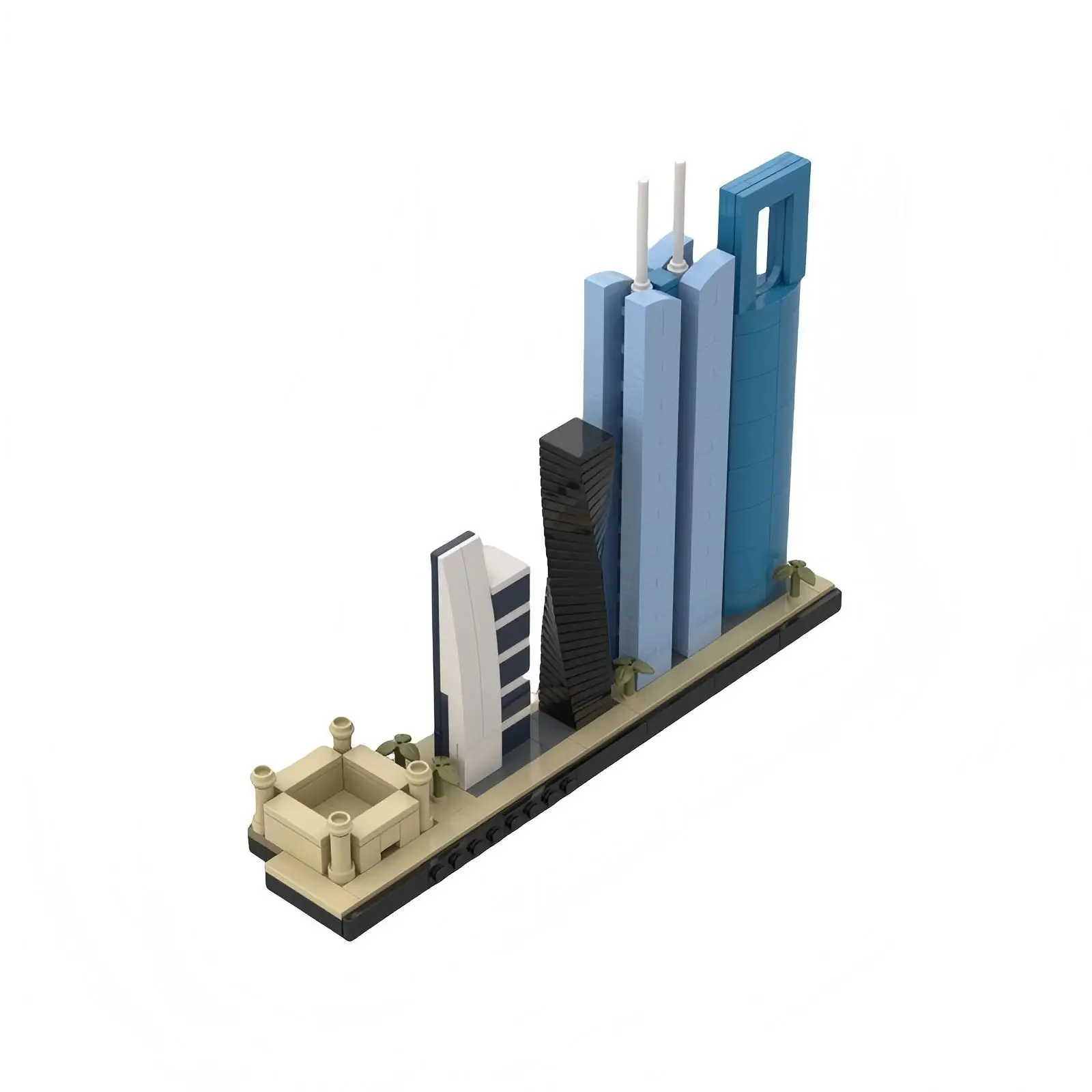 Kreatywny model architektury miasta, klocki konstrukcyjne MOC, panorama Rijady, zestaw do samodzielnego montażu dla dzieci, zabawka, prezent urodzinowy, ozdoba.