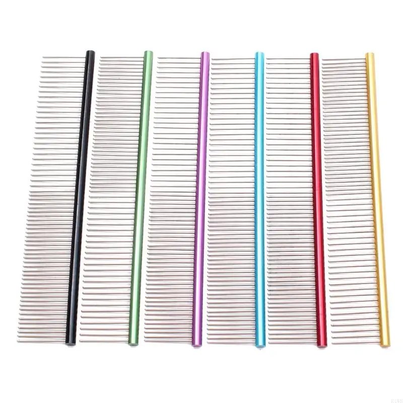 R1WB для кошки груминга Combs 6 Цветные зубы из нержавеющей стали, чтобы удалить клубки и узлы