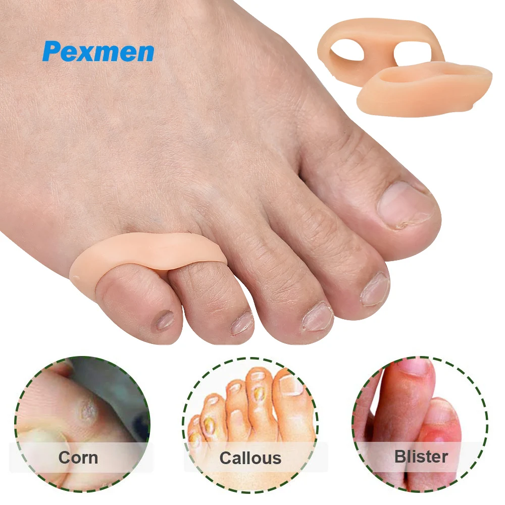 

Pexmen 2Pcs Gel Pinky Toe Separator Little Toe Spacer for Overlapping Toe Calluses Blisters Corns Pain Relief Foot Care Tool