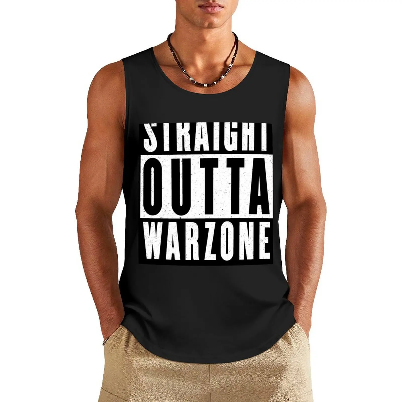 Warzone - Cod fanart - straight outta - Tank Top gym shirts singlet for men