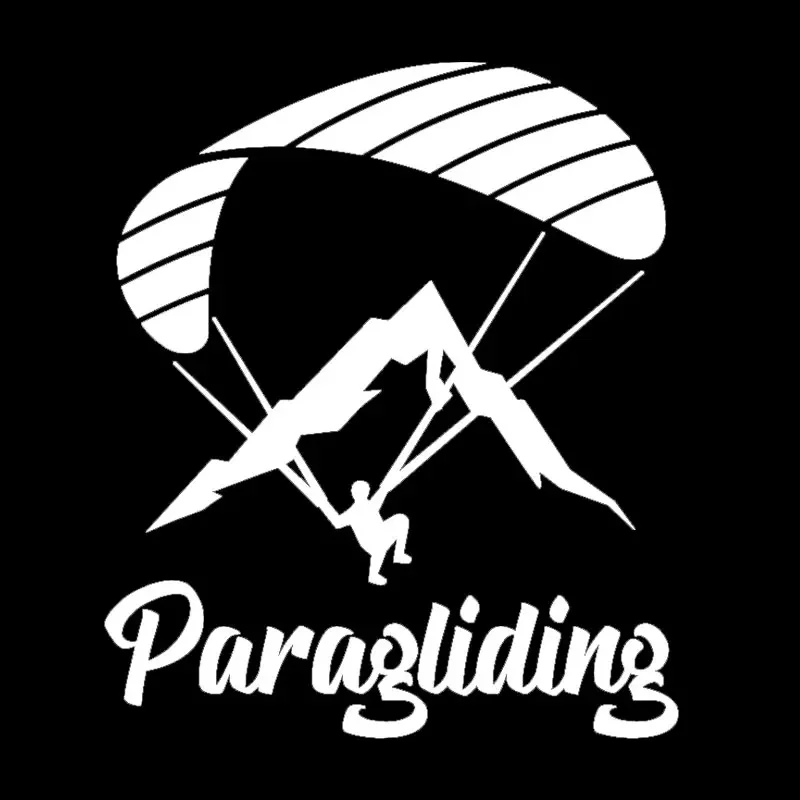 Black/Silver Paraglider Paragliding Extreme Sport Decor Car Sticker Motorcycle Decal Decorative Accessories 14.3CM*17.3CM