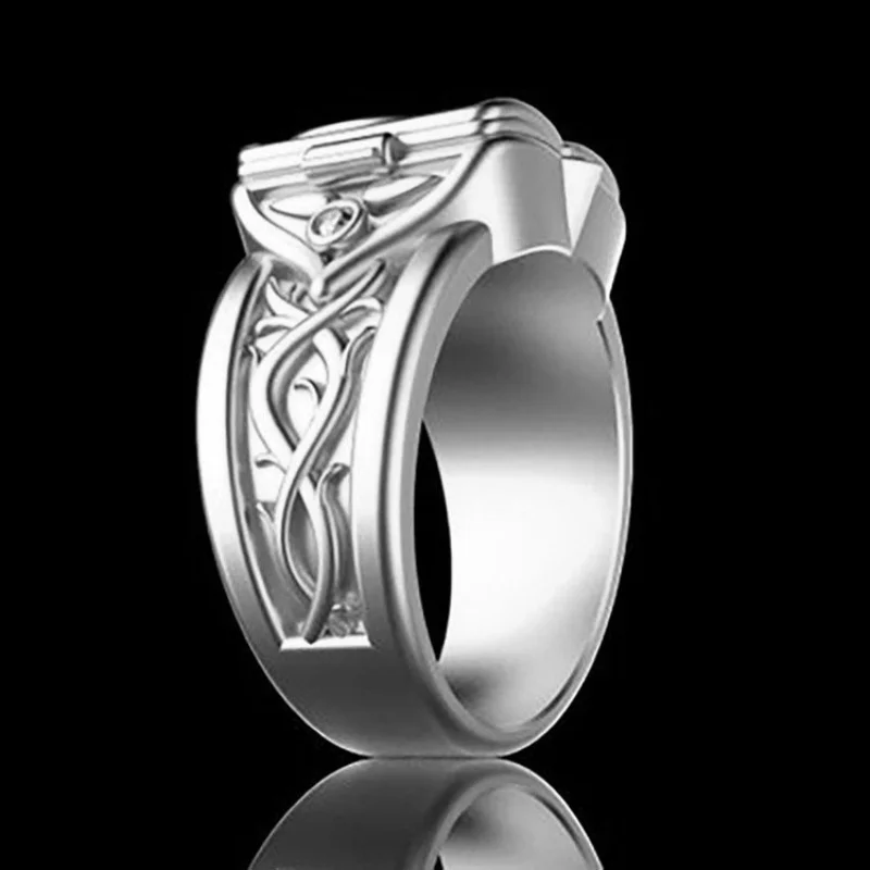 Men's stainless steel ring, silver gold color, can be opened, lightweight ring, luxurious jewelry party, Valentine's Day gifts