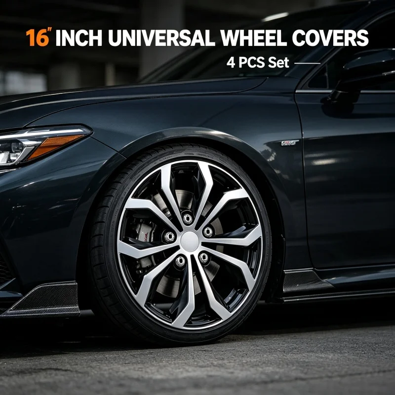 16 Inch Universal Japanese Style Car Wheel Hub Caps Rim Protector Covers 10 Spoke & 20 Spoke Styling Exterior Accessories 4pcs