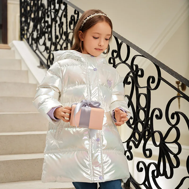 ديف بيلا الفتيات رشاقته أسفل سترة سترة الأطفال شتاء دافئ مقنعين أسفل معاطف مقاوم للماء في الهواء الطلق أبلى الملابس DK4243156 #2