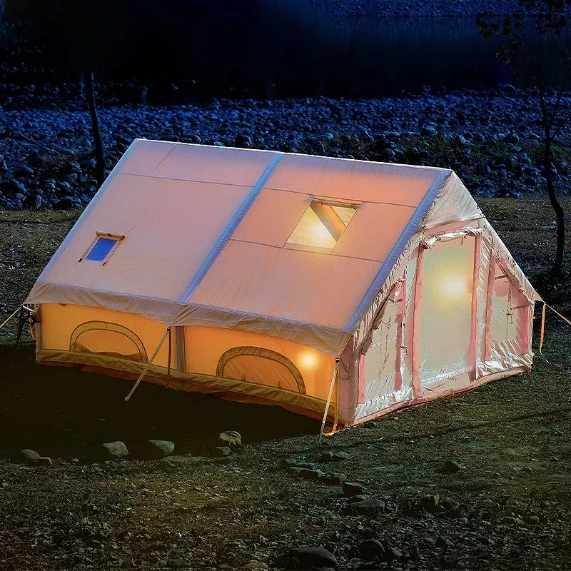 Grandes barracas infláveis para acampamento ao ar livre conjunto completo de equipamentos para proteção solar ao ar livre abrigo noturno proteção contra chuva