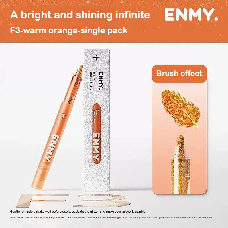 

ENMY 12 Colors Super Shiny Glitter Color Markers with Light Valve and Big Particle Glitter Stationery Art School Office Supplies