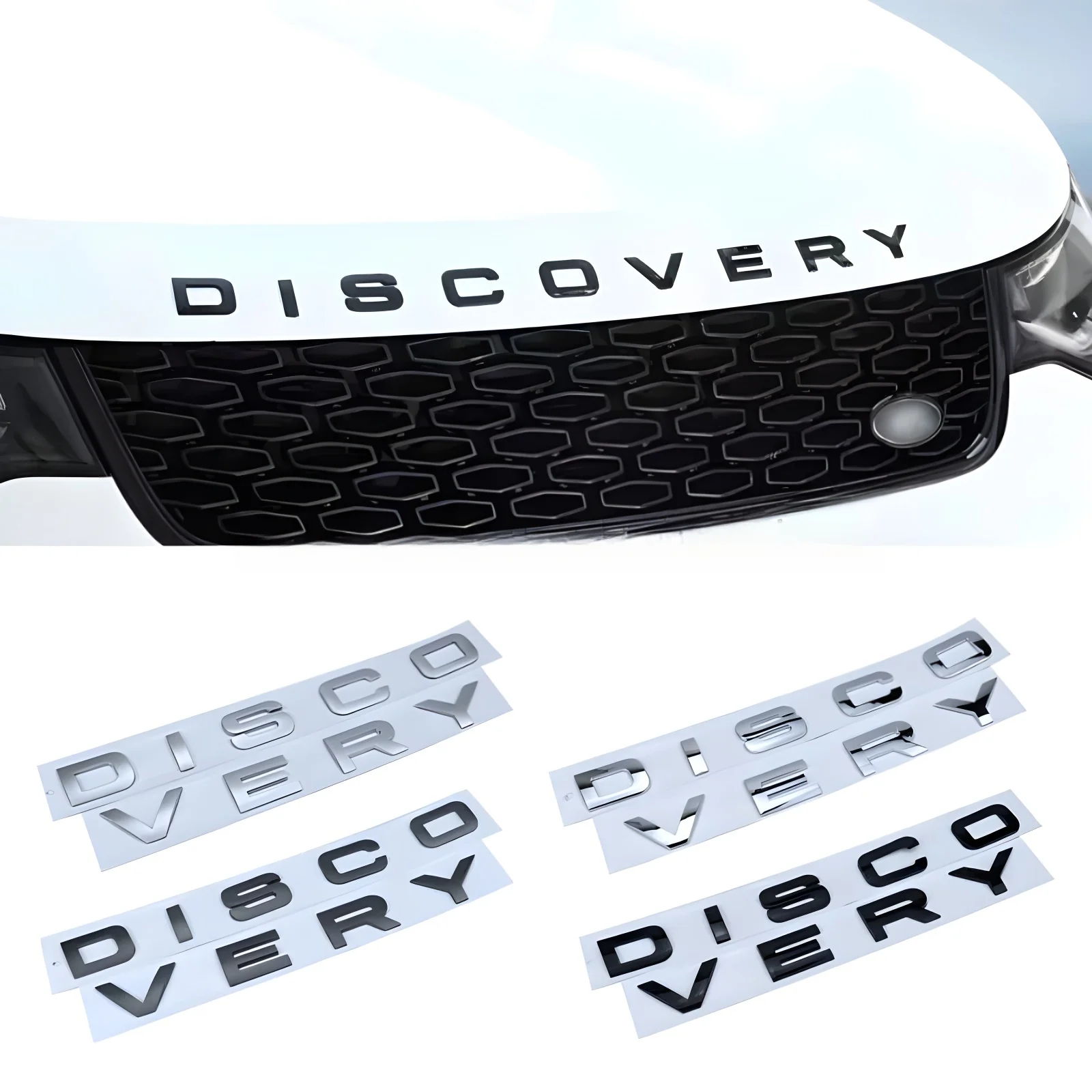 

ABS 3D Chrome Car Letters Front Hood Bonnet Logo Badge For Land Rover Discovery Sports Emblem Discovery 4 3 5 2 TD5 Accessories