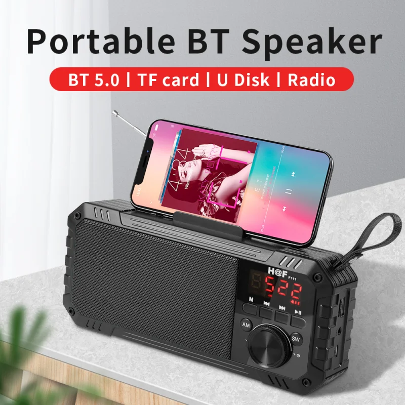 

Portable Bluetooth Speakers FM/AM/SW Radio Subwoofer Memory Card U Disk High Sound Wireless MP3 Portable Speaker For Home