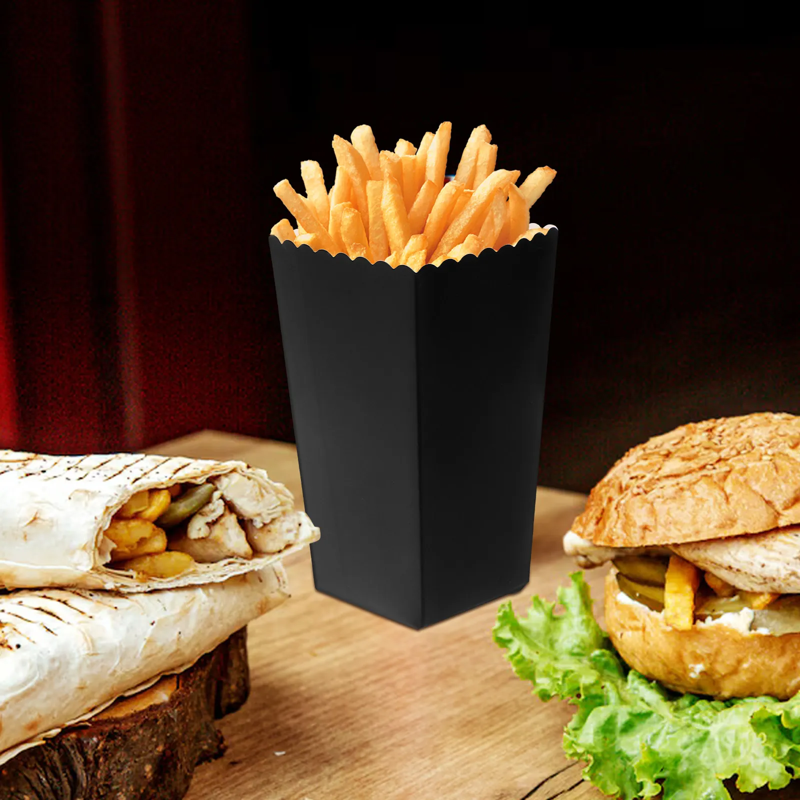 48Pcs Food Packaging Boxes Popcorn Boxes Foldable Paper Containers for Party Supplies Movie Night Snack Holders Bulk