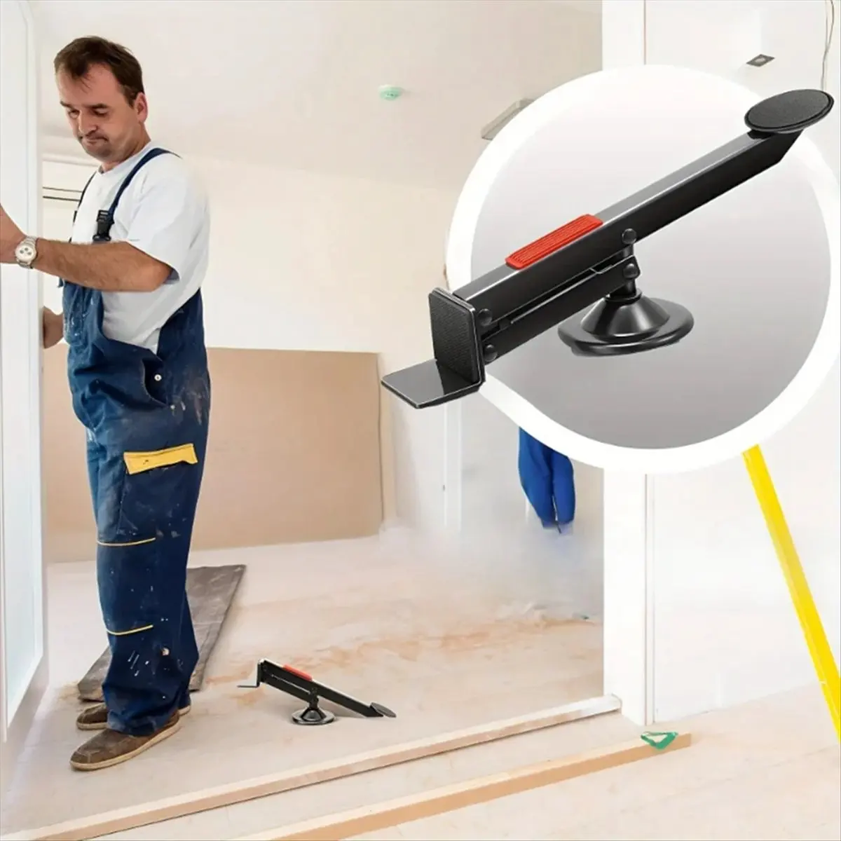 Heavy-Duty Metal Door Lifter 360° Rotation Lever-Activated Door Panel Elevator Installation Aid for Door Installation