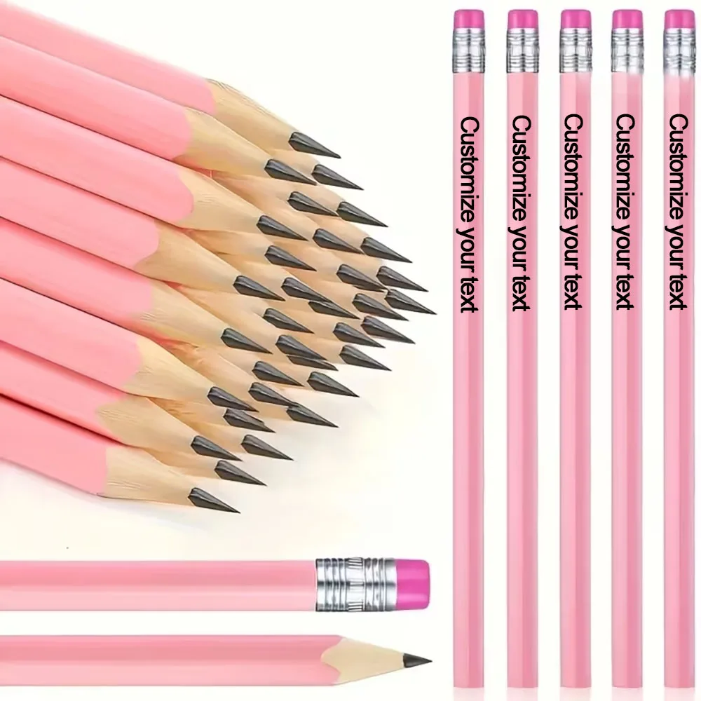 30, 40, 50, 60, 70 Count Wooden Pencils with Erasers - Medium Tip (0.5mm) Triangular Graphite Pencils, Suitable for Office Supplies, Student Supplies - Durable Writing and Sketching Pencils