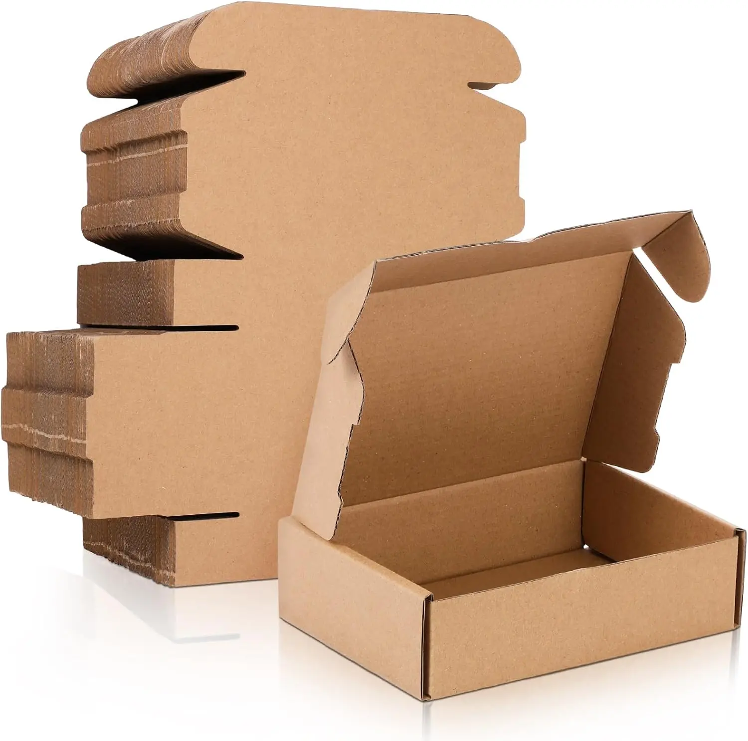 

100 Pcs Shipping Boxes Corrugated Cardboard Brown Mailer Boxes for Small Business, 5.91x3.94x1.57 Inches