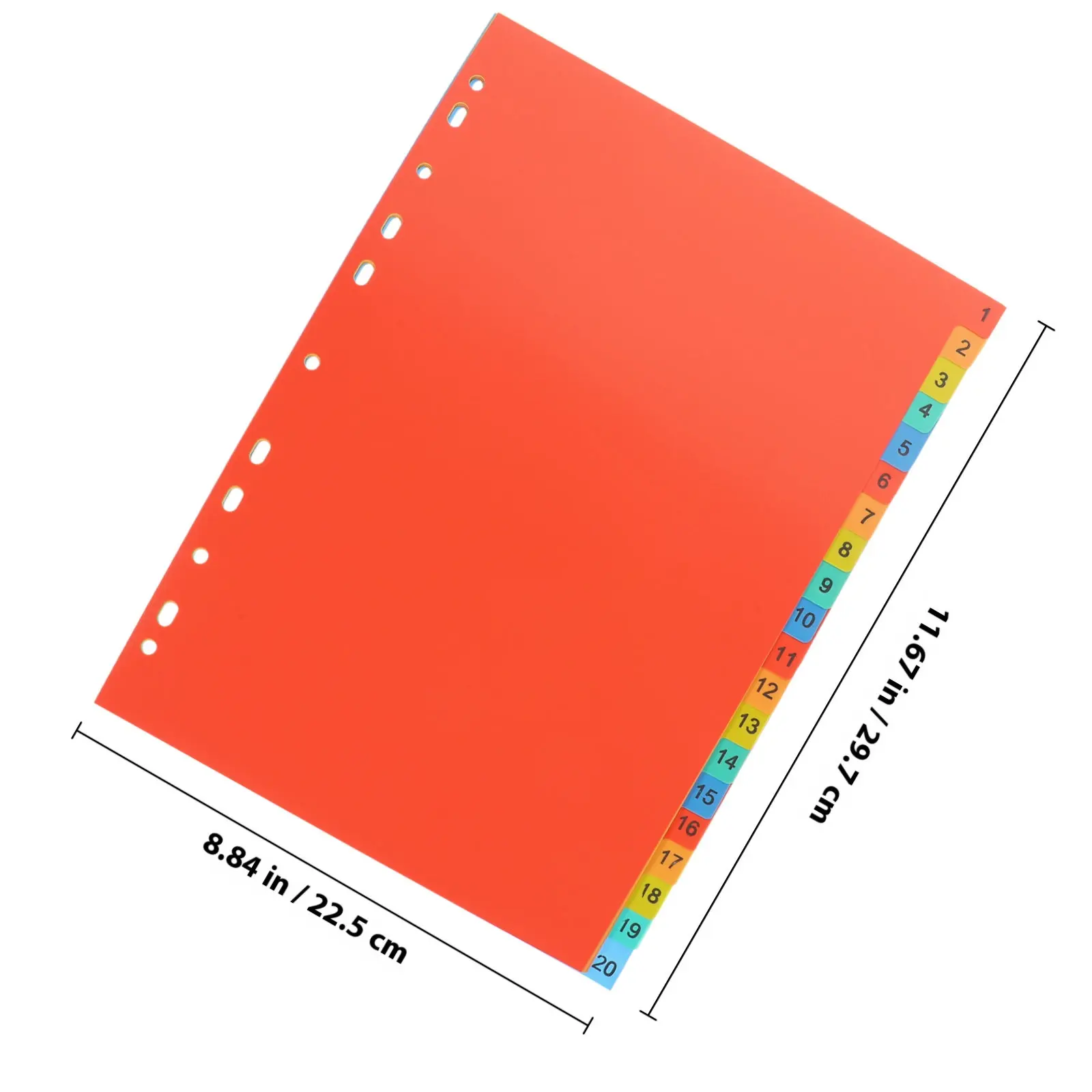 20Sheets A4 Binder Page Dividers with Tabs Heavy Duty Plastic Divider Tabs for Notebook Binder Organizer Indexing System Office