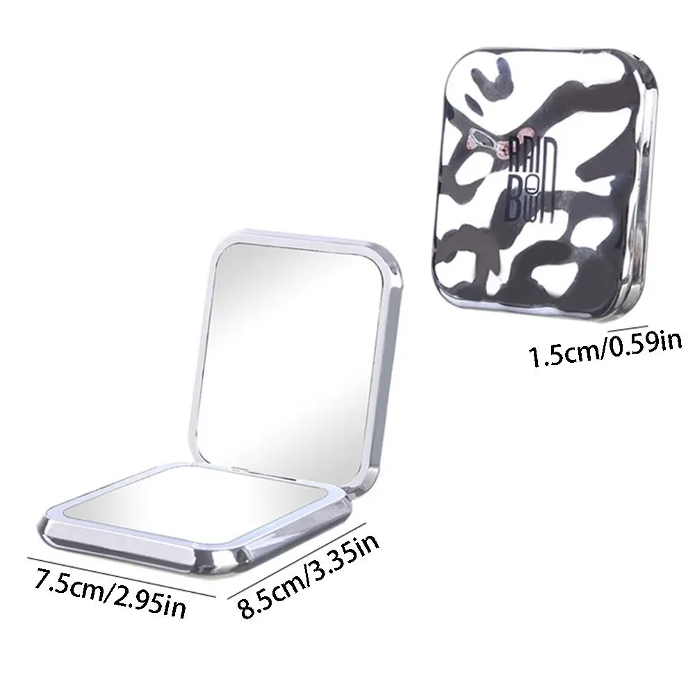 Espelho de maquiagem led dupla face, mini chapeamento, espelhos cosméticos para viagem, recarregável por usb, espelho de bolso regulável com luz para escritório