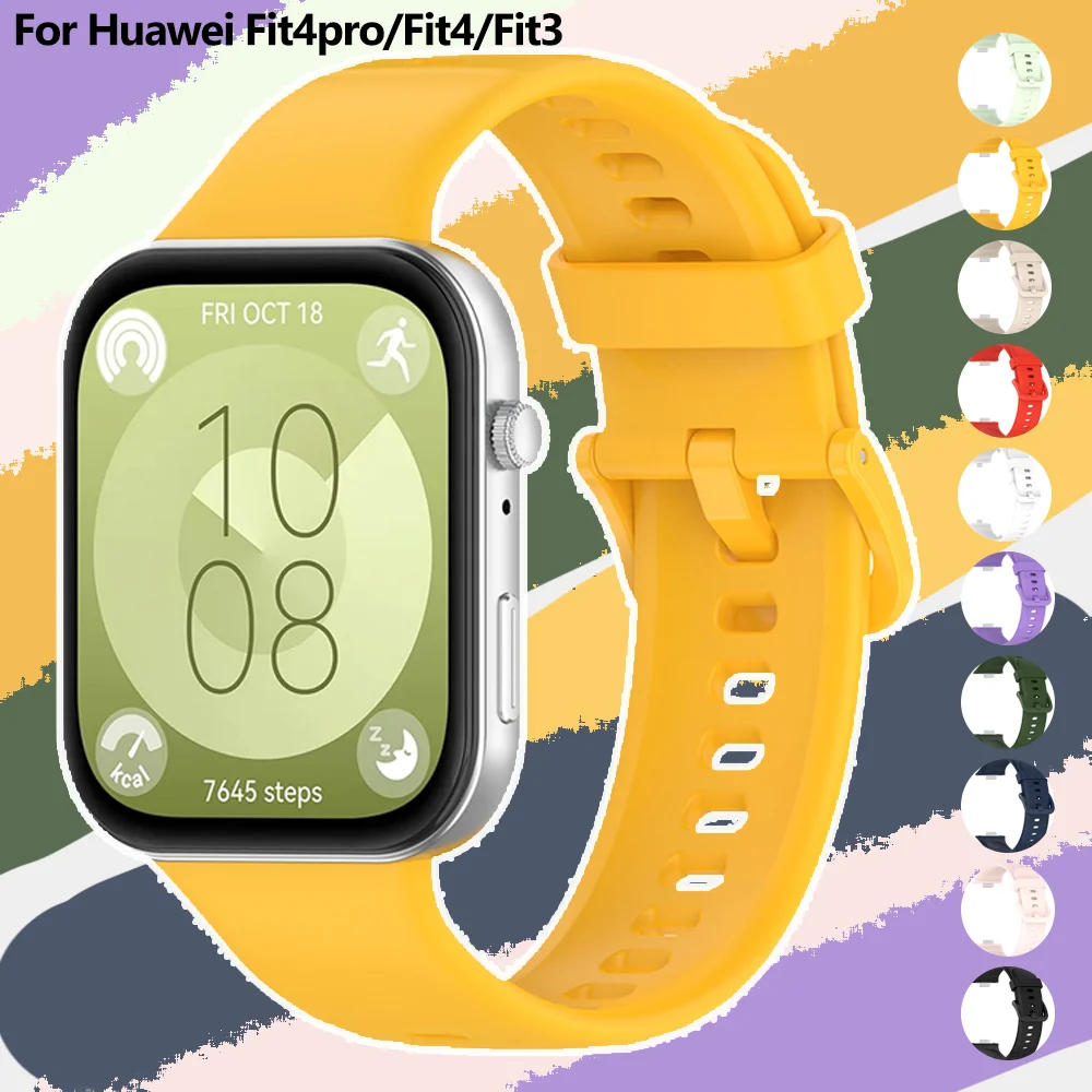 Силиконовый ремешок для Huawei Watch Fit 4 Pro/Fit 4/Fit 3, мягкий спортивный ремешок для Huawei Watch Fit 4 Fit 3, простой браслет, аксессуары