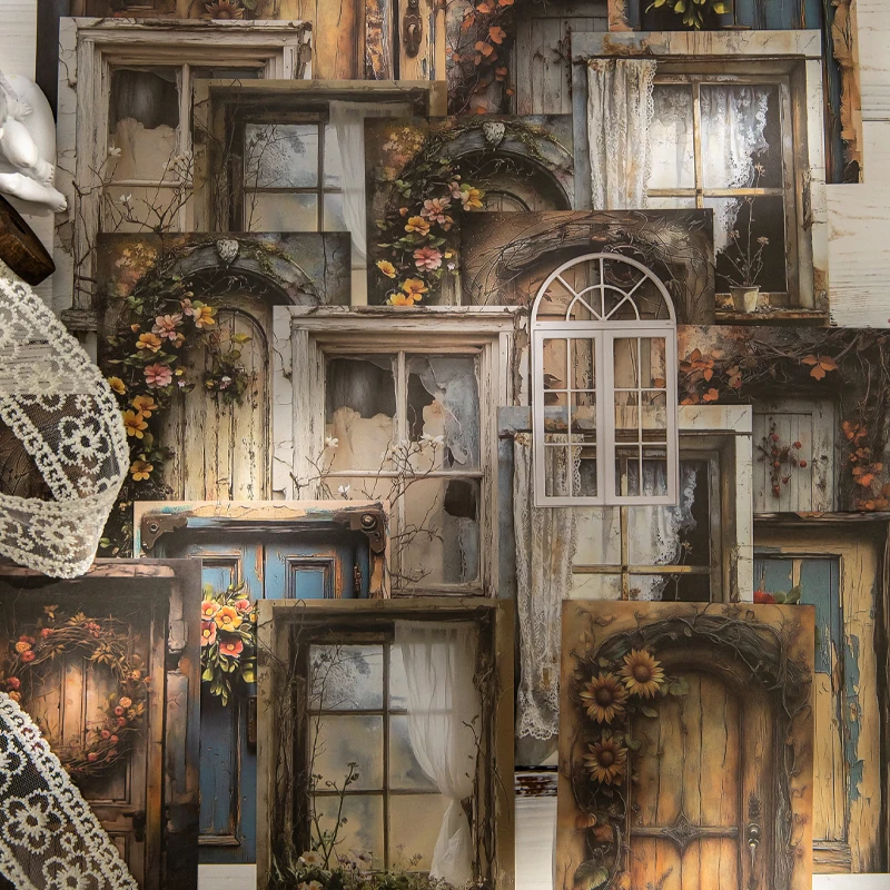 السيد ورقة 63 قطعة/الحقيبة ورق الكرافت الأبيض المواد المجوفة ورقة المناظر الطبيعية سلسلة كتاب كتيب الكولاج الديكور البطاقات #1