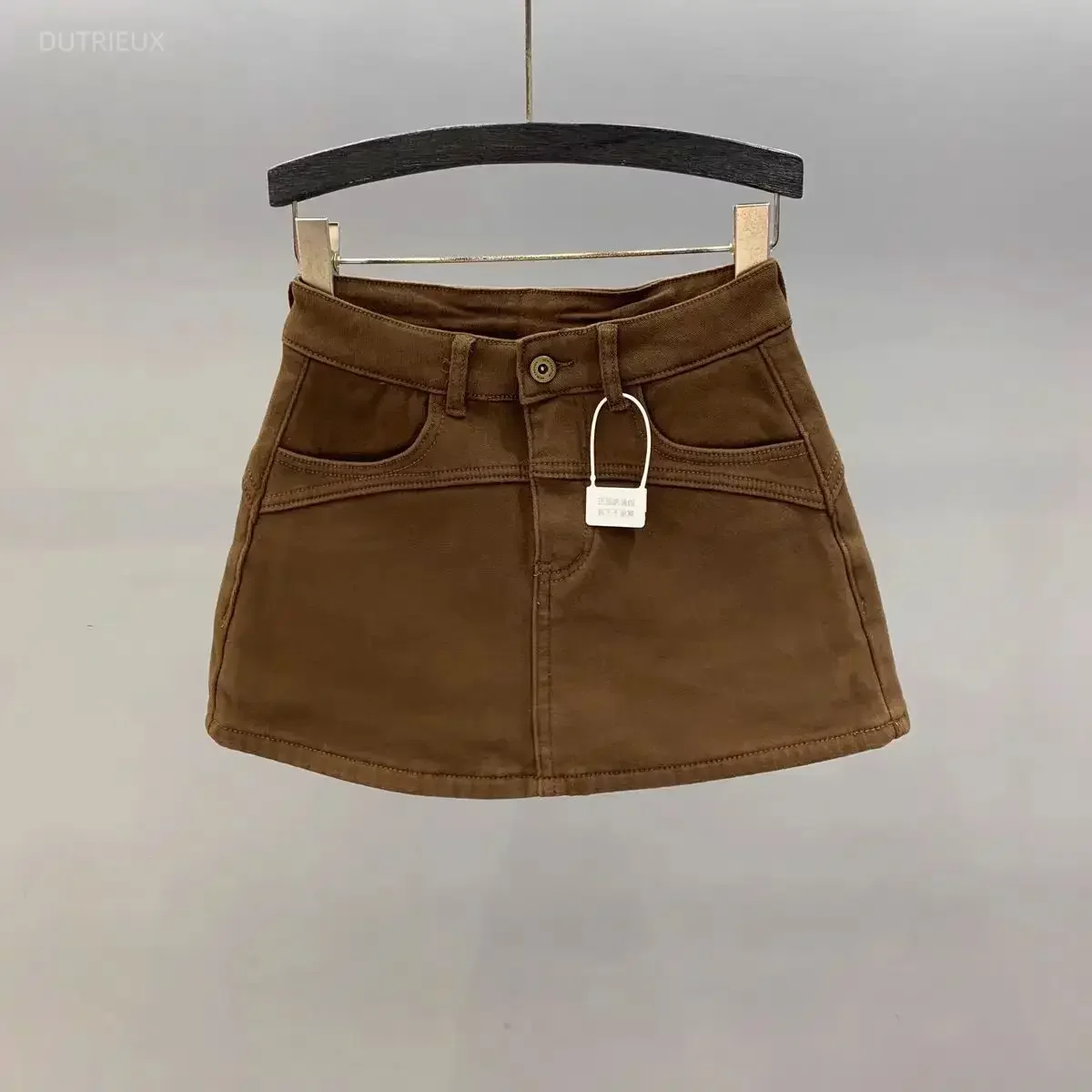 Temperament Jupe Brown Mini Skirts For Women 2026 Faldas Mujer De Moda High Waist Tunic Bodycon Y2k Skirt Fashion Korean Saia