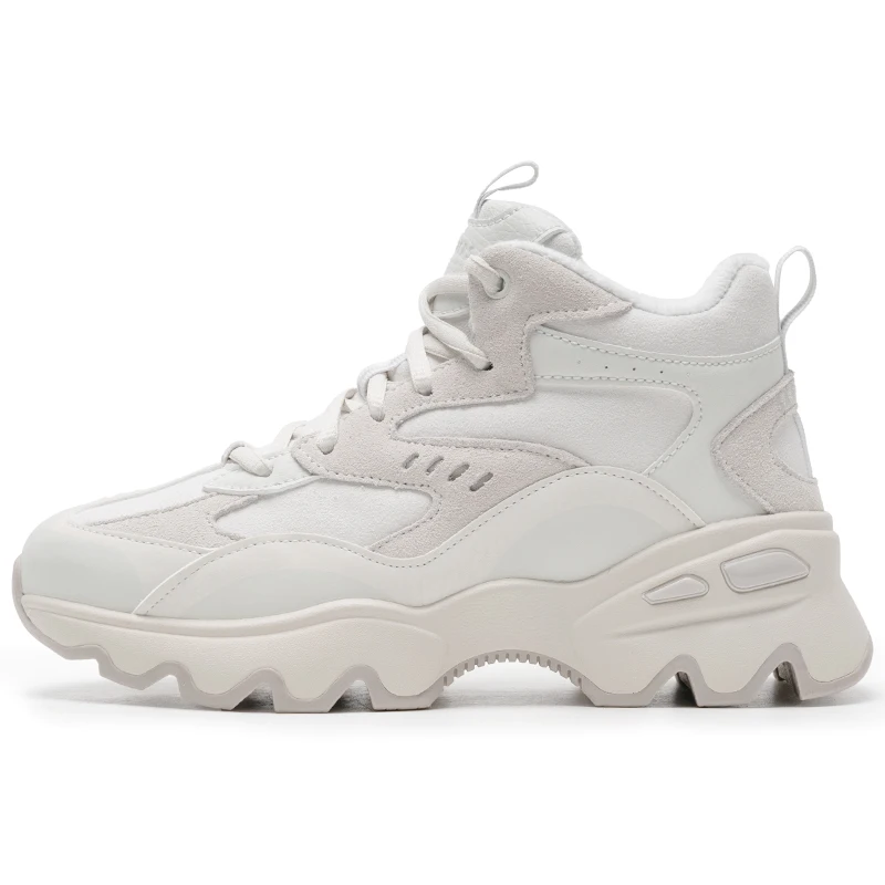 

Skechers Women's Sneakers Trendy Fashion Thick-Soled Dad Shoes with Plush Lining for Warmth and Comfort Mid-Top Casual Shoes 167844-Gry